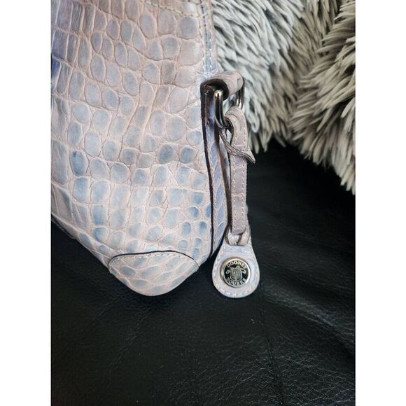 Dooney & Bourke Blue/Lavender Embossed Large Crocodile Handbag - Picture 11 of 13